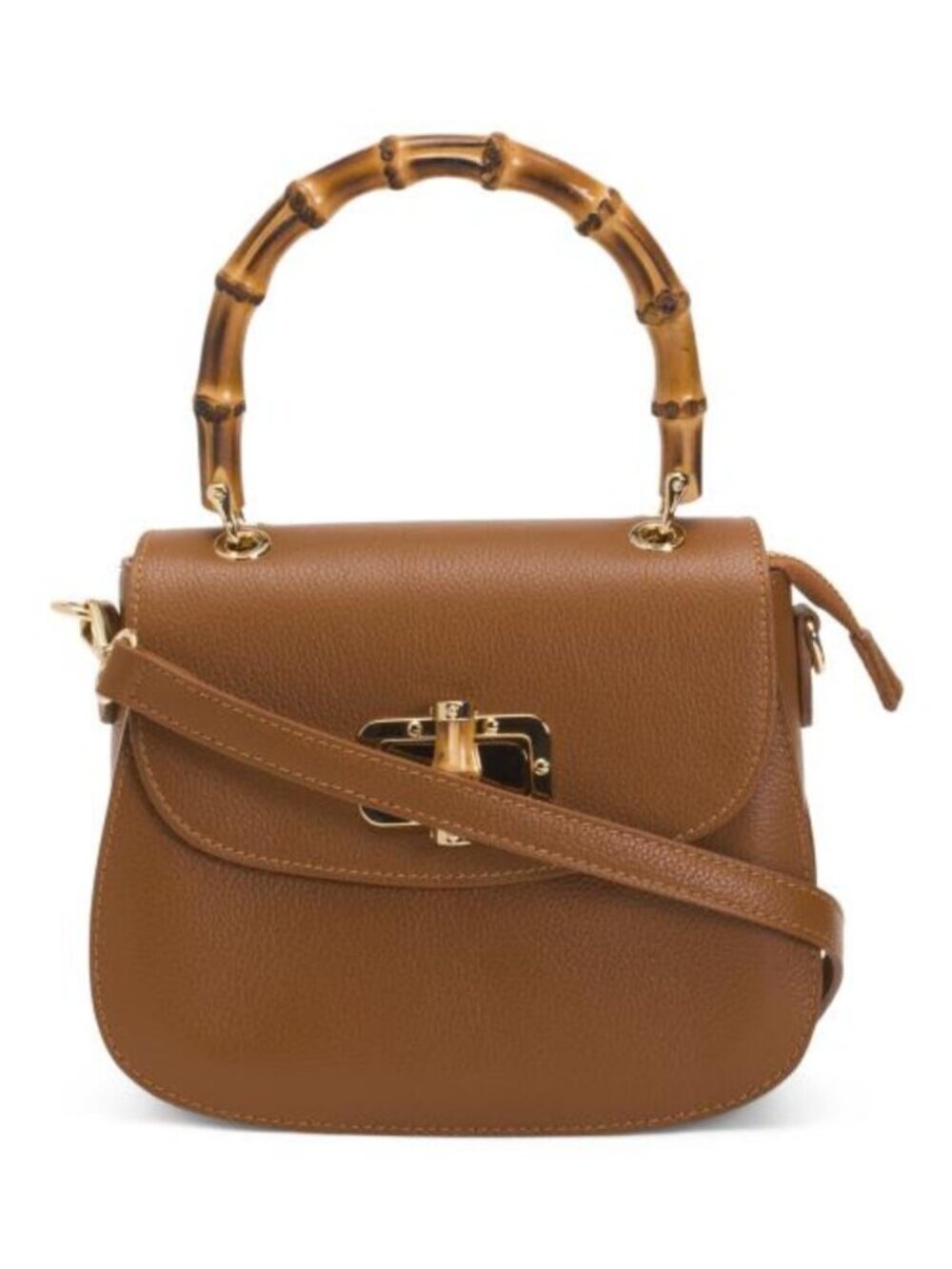 VIOLA CASTELLANI Made In Italy Leather Turnlock Crossbody